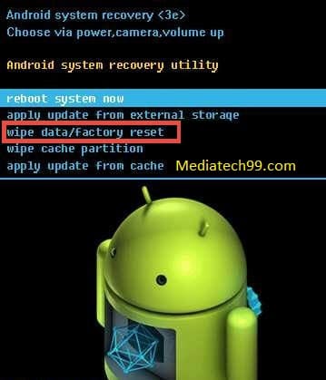 Android Wipe data and factory reset