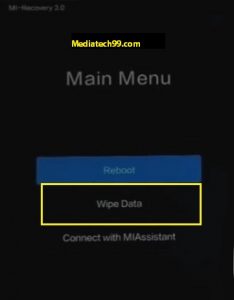 xiaomi hard reset wipe data option