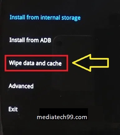 Wipe data and cache